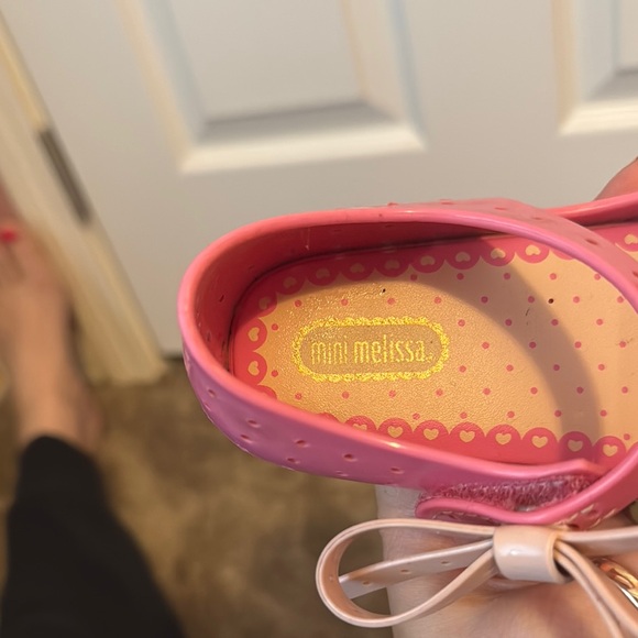 Mini Melissa Pink Jelly Dress Shoes with Bow - Picture 2 of 6